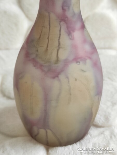 Special purple and mustard yellow marble glass vase