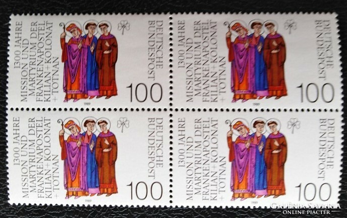 N1424n / Germany 1989 Kilian, Kolonat and Totnan apostle stamp postage clean block of four