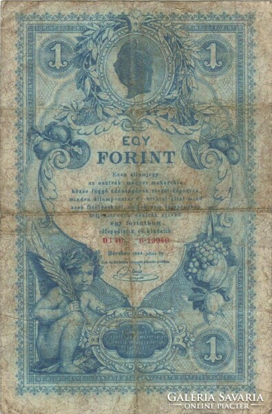 1 Forint / gulden 1888 original holding 1.