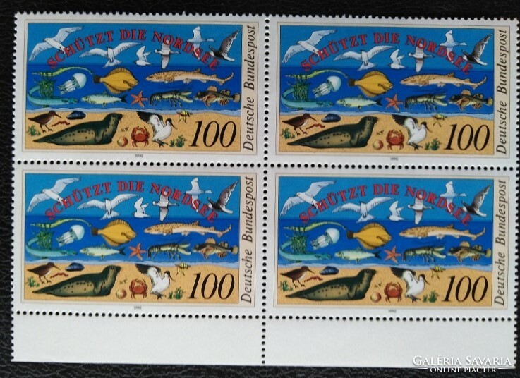 N1454nsz / Németország 1990 Konferencia az északi-tenger védelméért bélyeg postatiszta ívsz. négyest