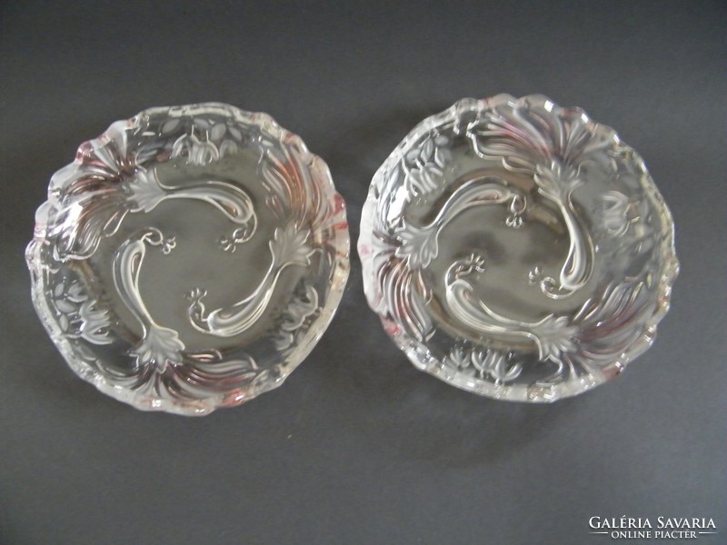 Special, peacock patterned glass bowls, sideboards 2 pcs