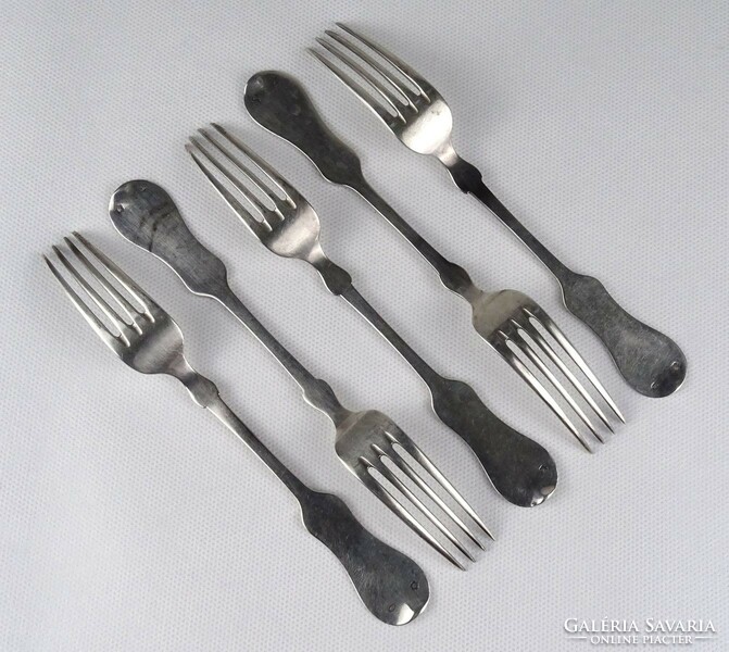 1R019 old silver fork set 5 pieces 170g