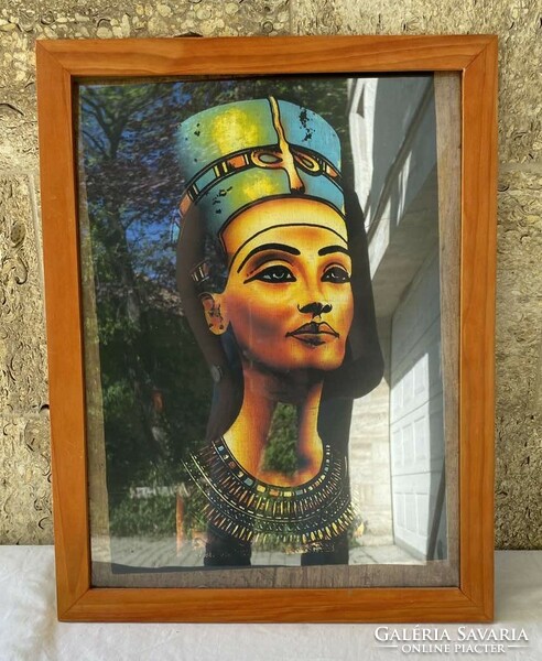 Egyptian papyrus of Nefertiti framed