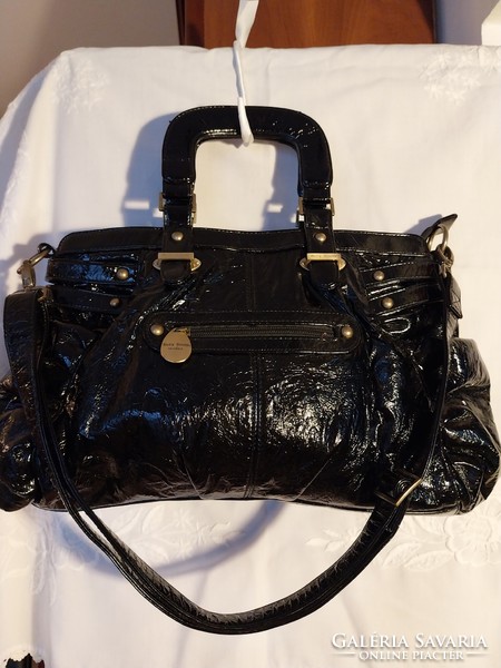 Suzy smith branded, new, black, elegant, patent leather bag