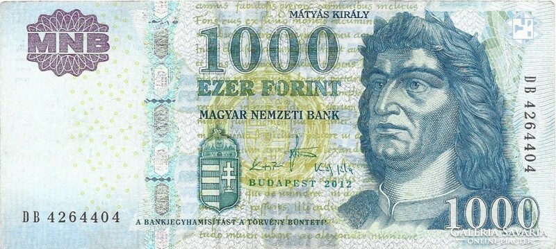 1000 forint 2012 "DB" 2.