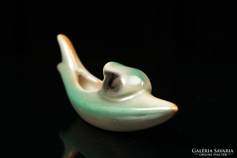 Old Hungarian industrial art ceramic fish figure / bowl / holder / ashtray / retro