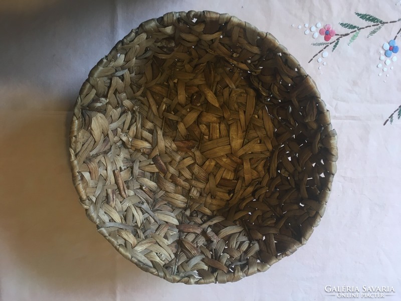 Two old seaweed woven baskets - bowls - containers