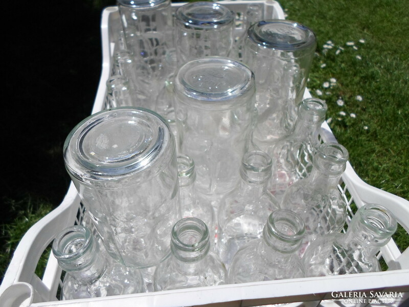 Old glass for canning, mason jar (tomatoes, syrup, fruit juice)