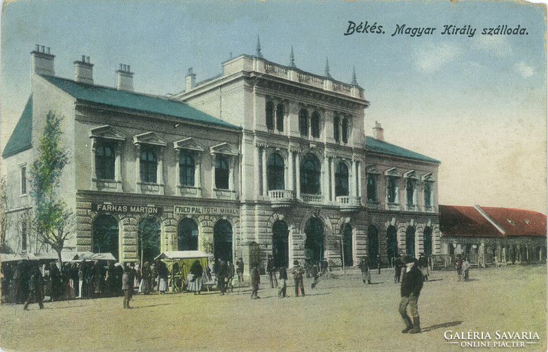 1928 - Peaceful. Hungarian King Hotel. Colored photo sheet, postcard.