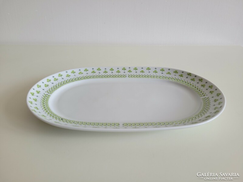 Old plain porcelain bowl 29.5 cm retro parsley clover pattern cake tray