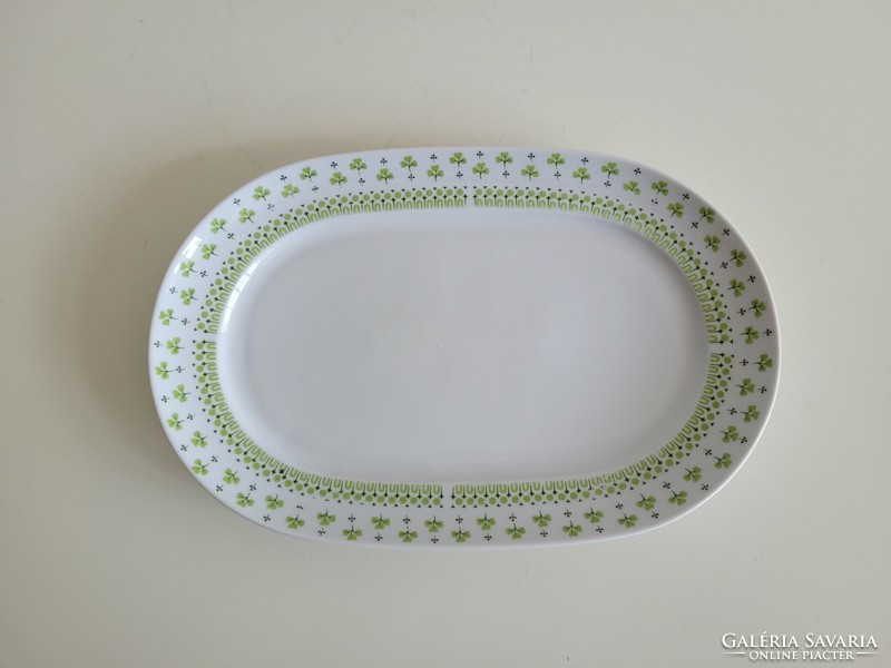 Old plain porcelain bowl 29.5 cm retro parsley clover pattern cake tray