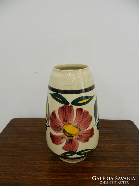 Antique style marked West German hand painted ceramic vase