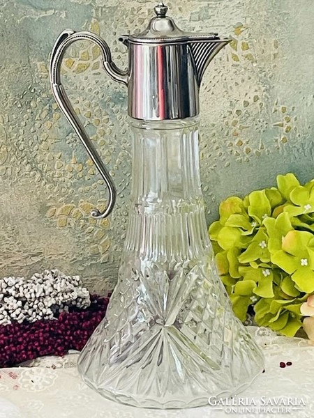 Carafe with silver-plated metal fittings