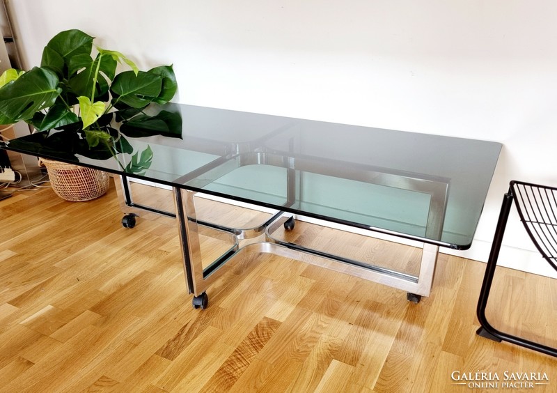 Extravagant mid-century glass table, coffee table