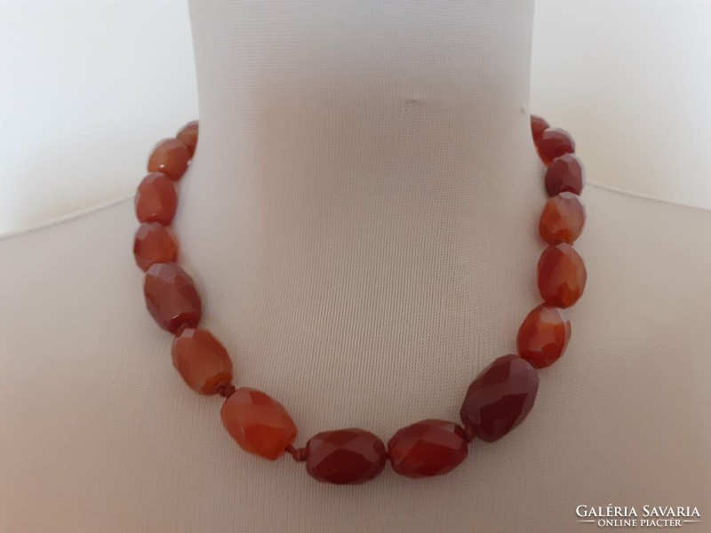 Faceted carnelian necklace (recommended for stringing)