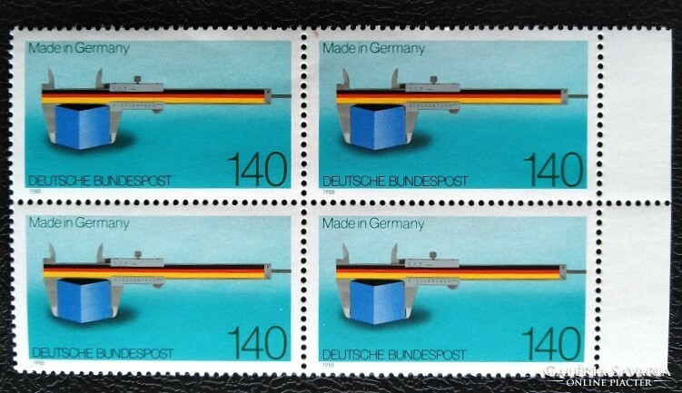 N1378nsz / Németország 1988 „Made in Germany” bélyeg postatiszta ívszéli négyestömb