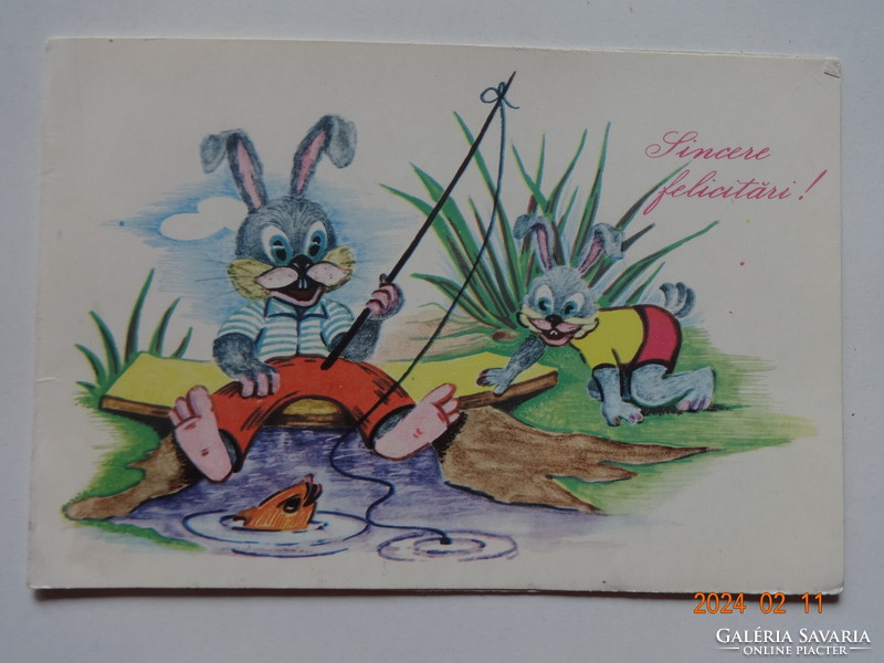 Old graphic opening Easter card