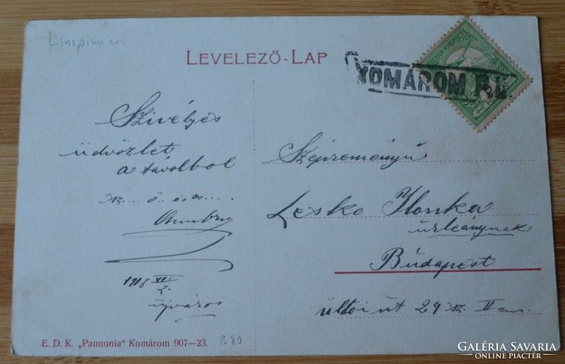 1918.- Komárom - postcard - ujváros - flax spinning