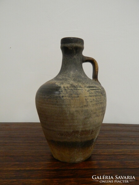 Antique style marked simple ceramic vase with handles