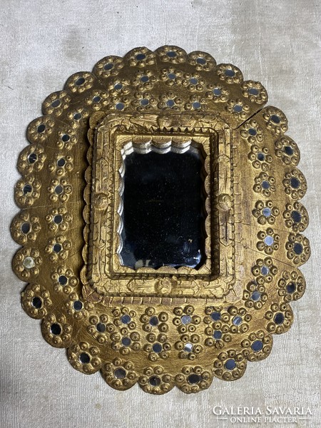 Ornate, gilt, Indian wall mirror, not antique
