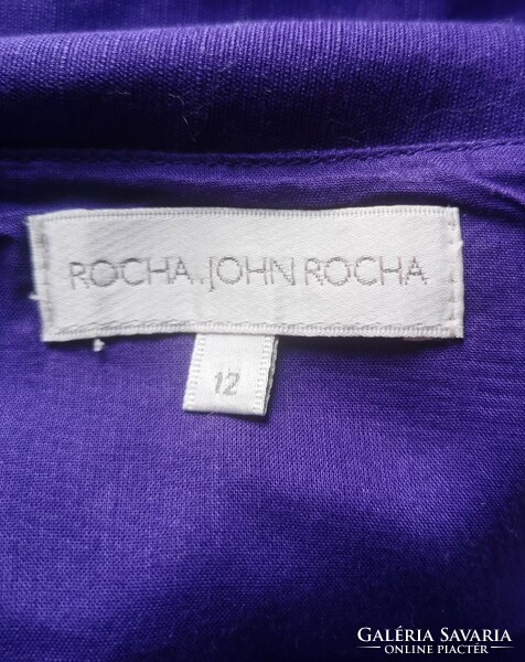 John Rocha 40-es lila pamut-len nyári ruha
