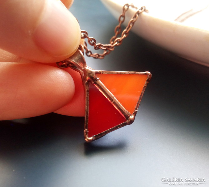 Unique, high-quality handmade product, made of red and orange glass