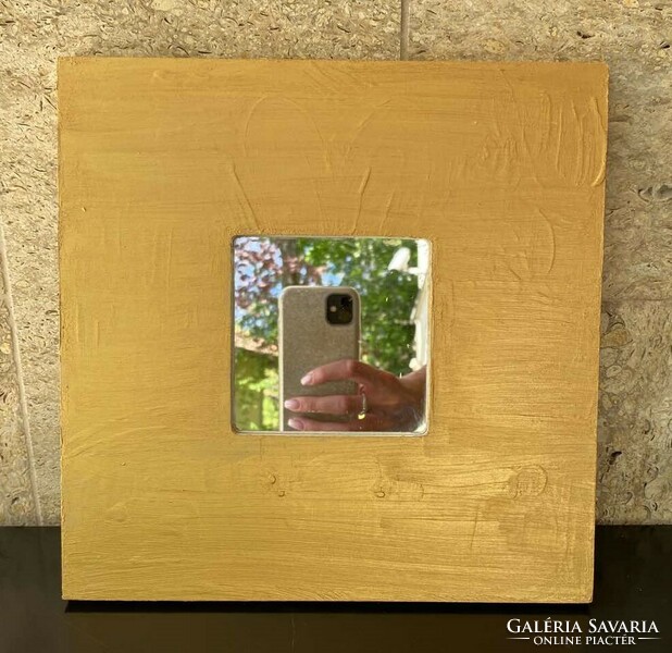 Malma ikea mirror painted gold