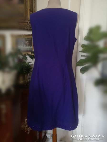 John rocha size 40 purple cotton-linen summer dress