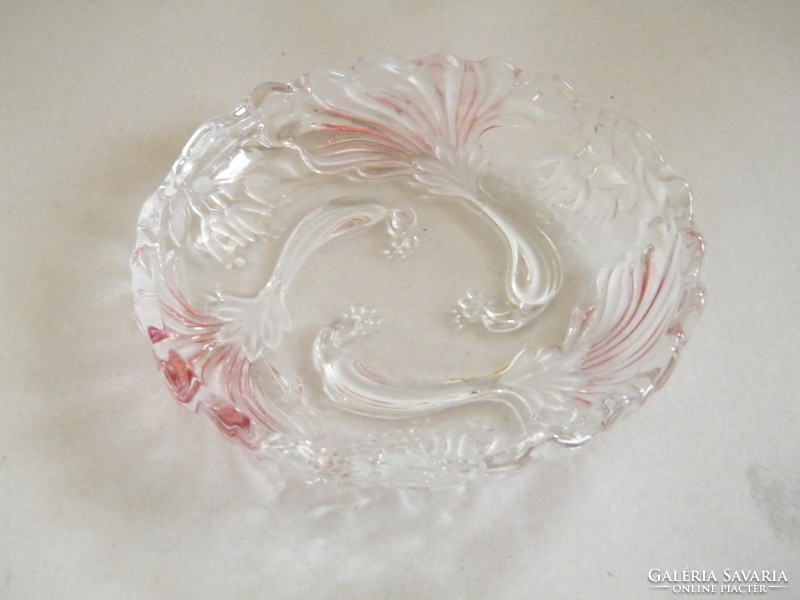 Special, peacock patterned glass bowls, sideboards 2 pcs