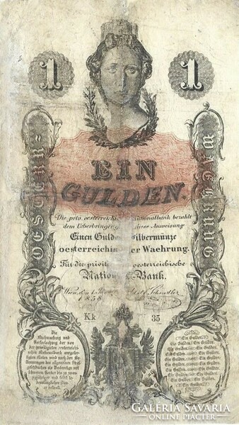 1 Forint / gulden 1858 corrected