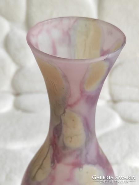 Special purple and mustard yellow marble glass vase