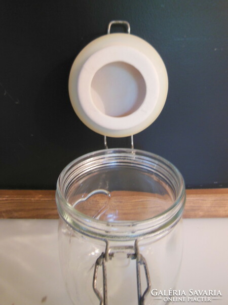 Canning jar - buckle - porcelain lid - 7 dl - like new - flawless