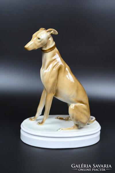 Zsolnay porcelain greyhound statue