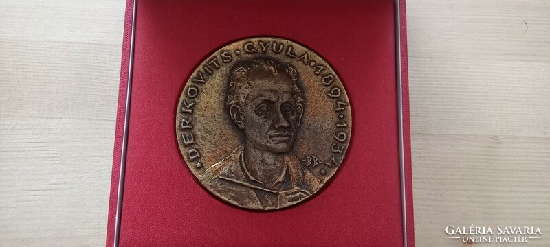 Gyula Derkovits bronze commemorative plaque wheat brown