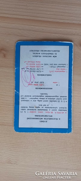 Kinyitható kártyanaptár-területszámitás 1972