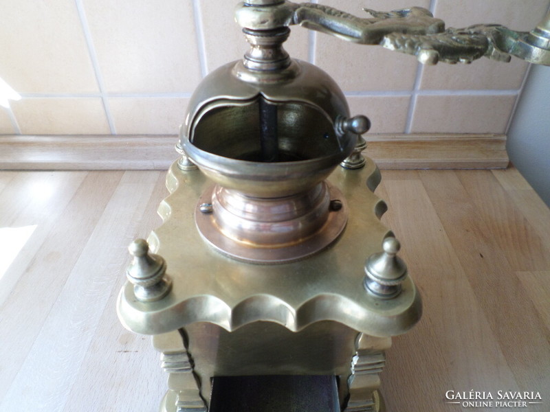Old ornate copper coffee grinder coffee grinder grinder