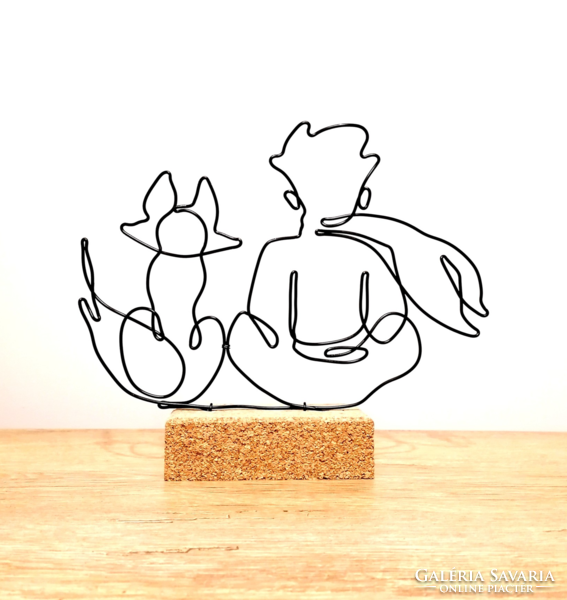 A kis herceg és a róka - Örök barátság - drótból készített kézműves dekoráció és ajándékötlet
