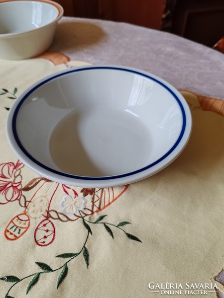 Alföldi porcelán kék csíkos kocsonyás, gulyás tányér