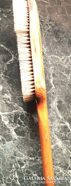 Long-handled wooden clothes brush with bristle brush