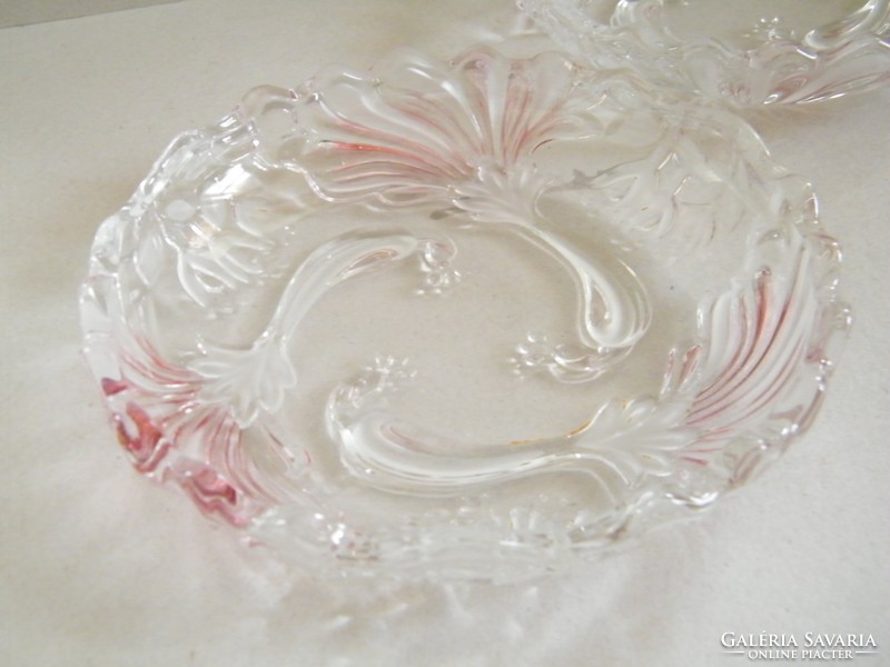 Special, peacock patterned glass bowls, sideboards 2 pcs