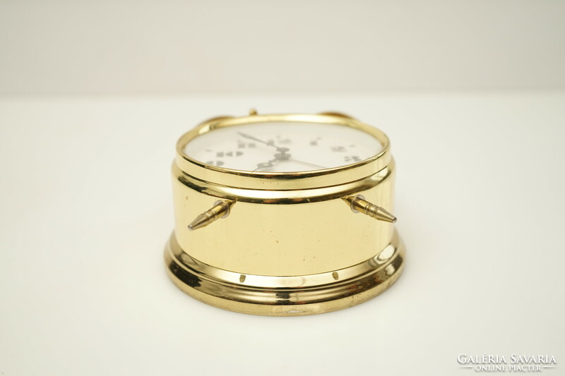 Retro premium table alarm clock / Czech gold color / mechanical / retro / old