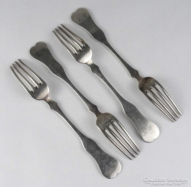 1R017 old silver fork set 4 pieces 190g