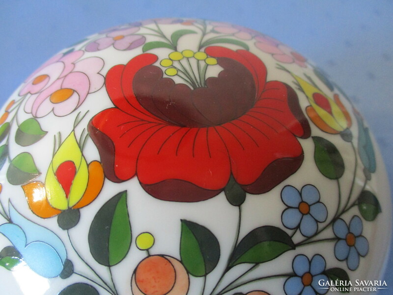 Kalocsai large hand-painted porcelain bonbonier