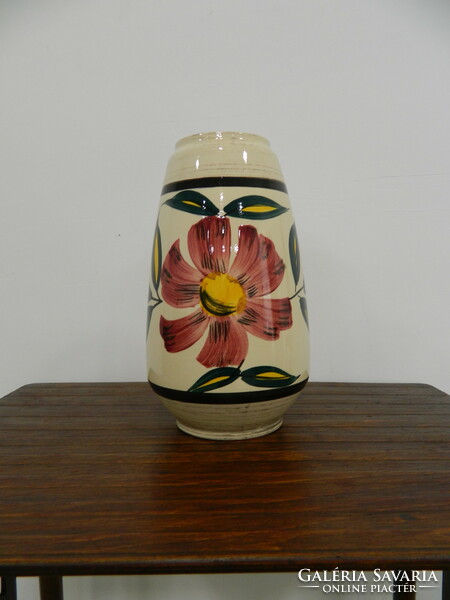 Antique style marked West German hand painted ceramic vase