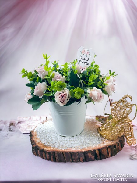 Viola flower bucket - table decoration