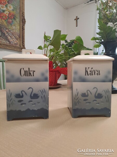 Kávé ,cukor porcelán tároló edény