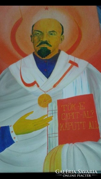 Lenin icon, icon von Lenin very serious painting for sale