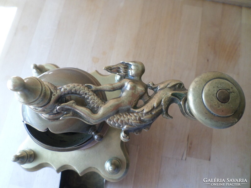 Old ornate copper coffee grinder coffee grinder grinder
