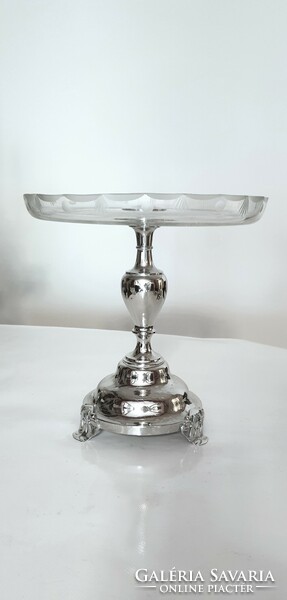 Silver-plated / nickel-plated moritz hacker Art Nouveau table center, offering, aufsatz