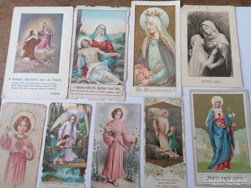 9 Old prayer cards, souvenirs, favors